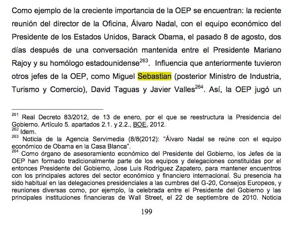 Miguel Sebastián sin tilde en la tesis doctoral de Pedro Sánchez.