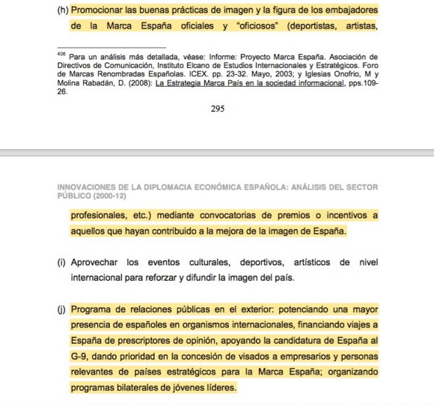 Tesis de Pedro Sánchez donde se detecta el plagio "en mosaico" del informe del ICEX.