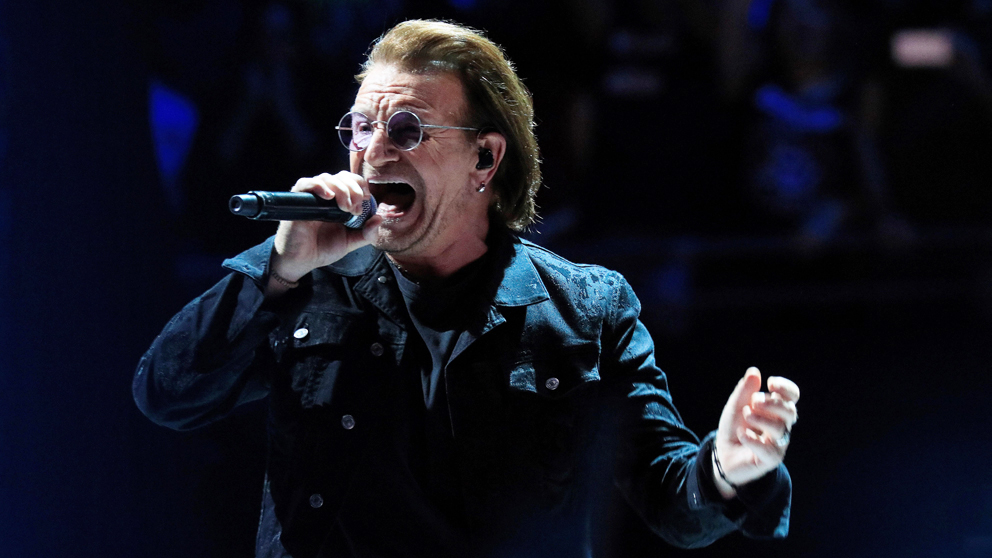 Bono, líder de U2, en Madrid. (Foto: EFE)