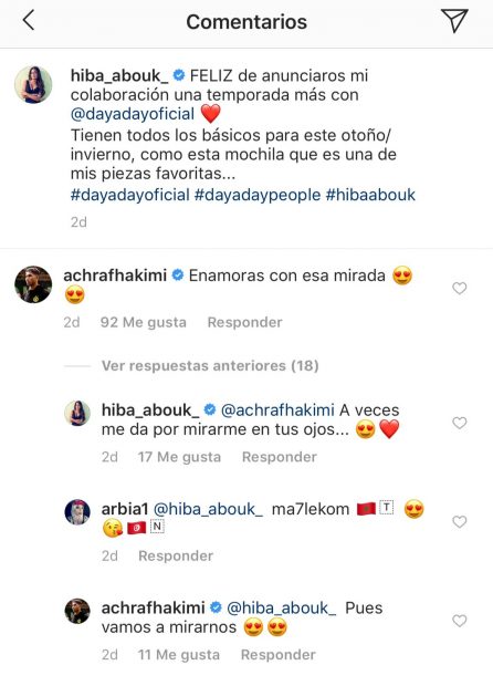 Los comentarios en Instagram confirman la relación entre Hiba Abouk y Achraf