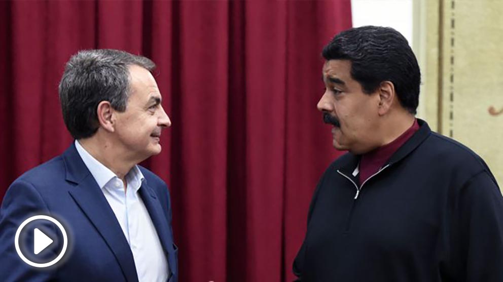 José Luis Rodríguez Zapatero y Nicolás Maduro. (Foto: AFP)