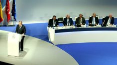 Florentino Pérez, durante la Asamblea General de Socios. (Enrique Falcón)