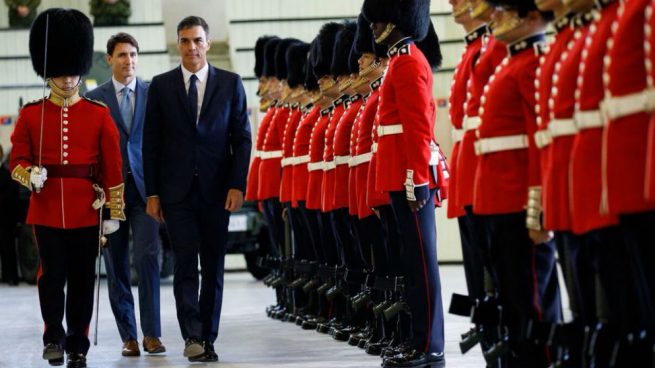 Pedro Sánchez, recibido por el primer ministro de Canadá, Justin Trudeau. Foto: @JustinTrudeau