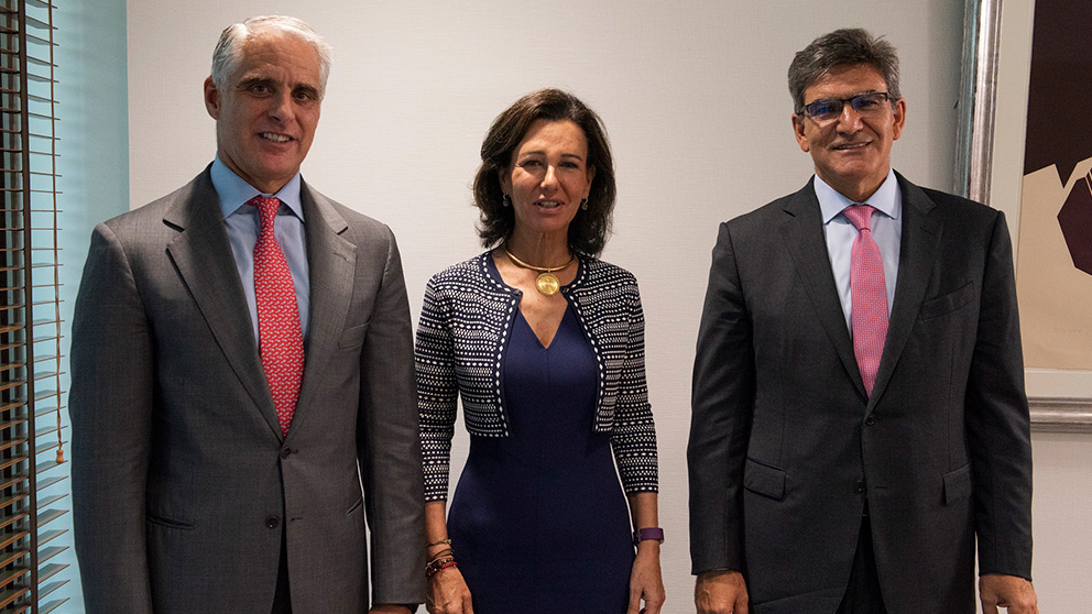 Andrea Orcel, Ana Botín y José Antonio Álvarez, actual CEO de Santander.