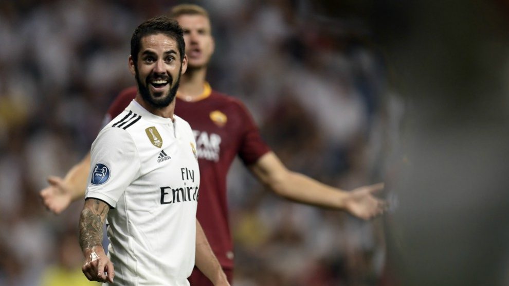 Isco, en un partido con el Real Madrid. (AFP)