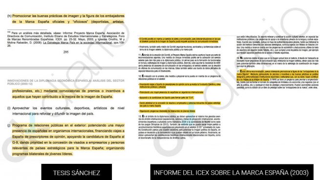Sánchez también plagió en ‘su’ tesis un informe del ICEX sobre la Marca España