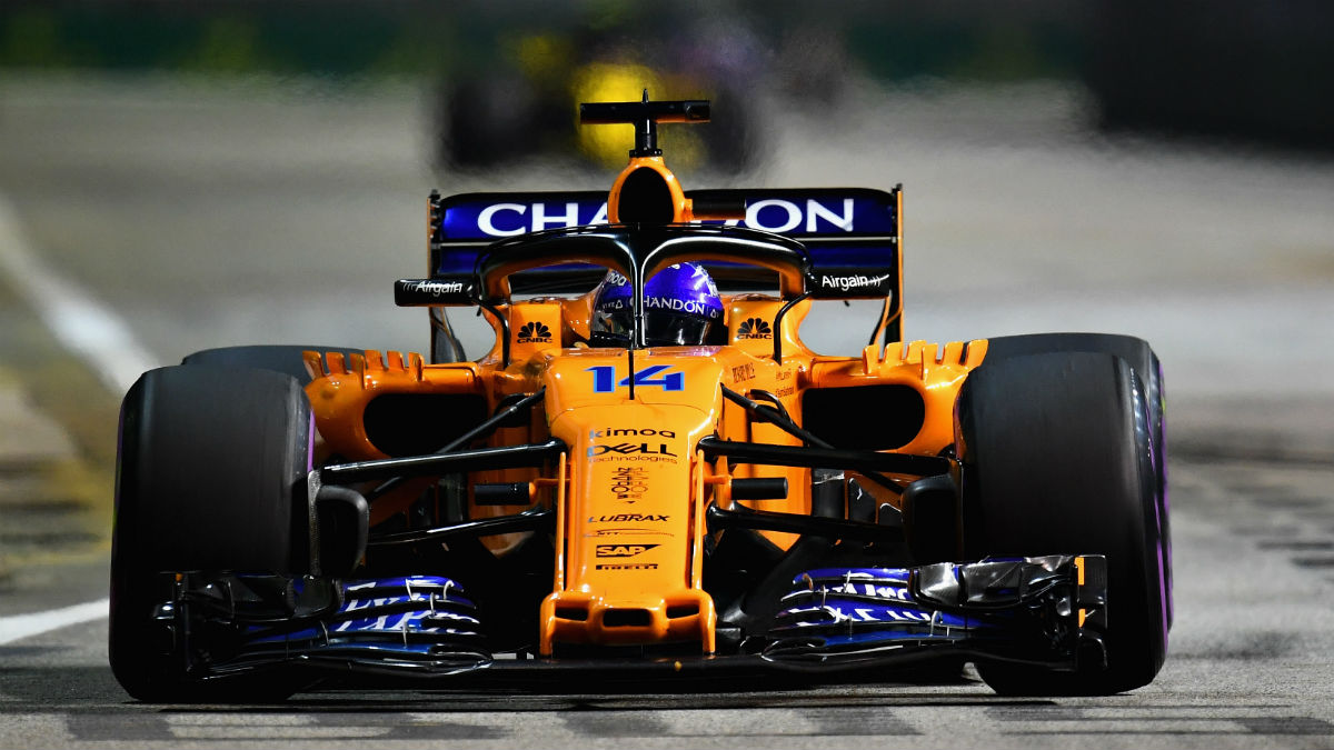 Fernando Alonso, en el Gran Premio de Singapur (Getty).