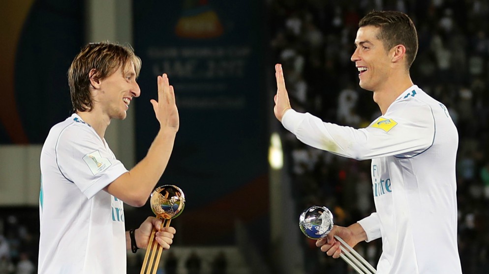 Modric y Cristiano Ronaldo, en su etapa en el Real Madrid. (AFP)