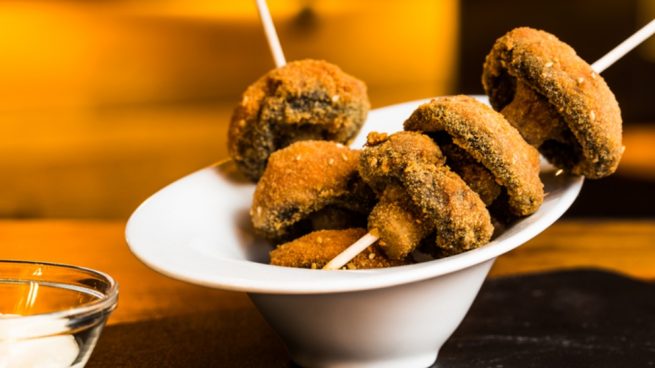 Setas rebozadas con queso