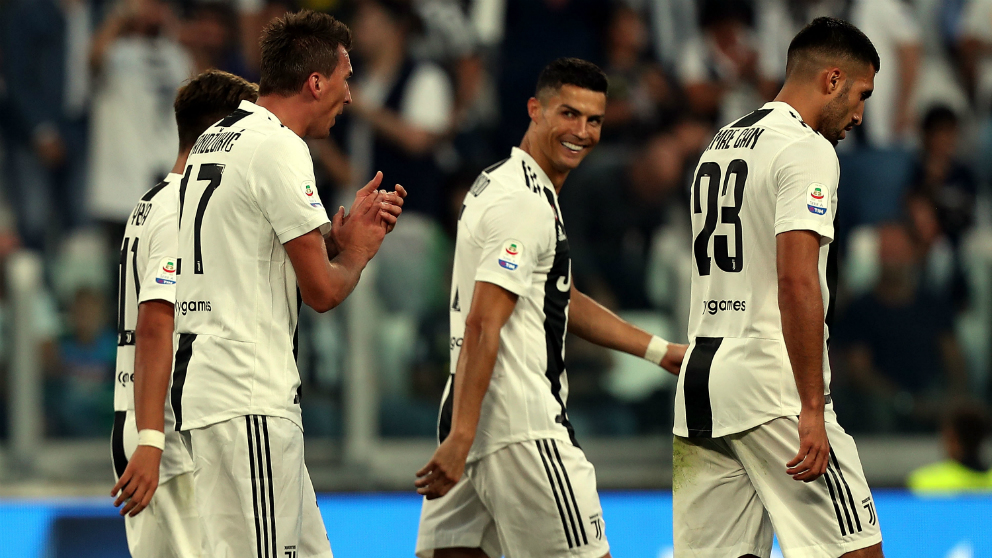 Cristiano Ronaldo celebra el gol de Mandzukic. (Getty)