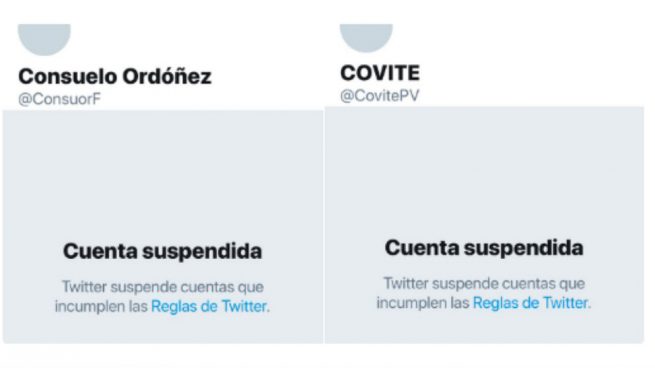 Twitter cierra la cuenta a COVITE y su presidenta y se la ‘devuelve’ horas después