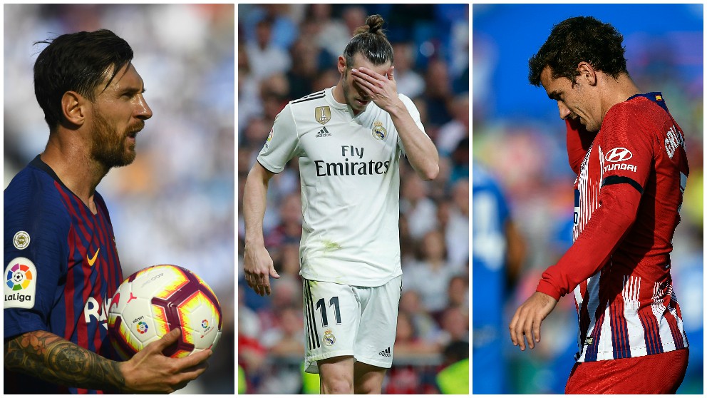 Messi, Bale y Griezmann. (Getty y AFP)