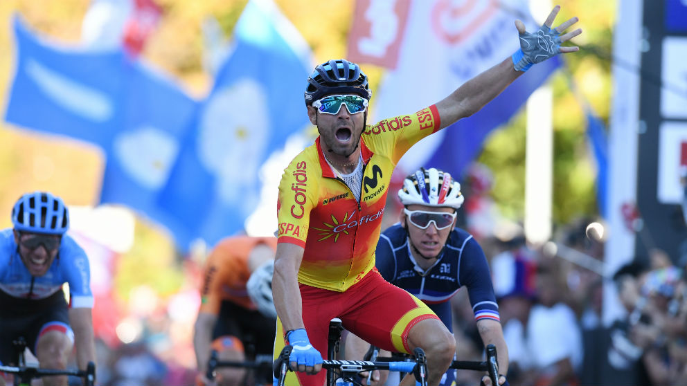 Alejandro Valverde, campeón del mundo. (AFP)