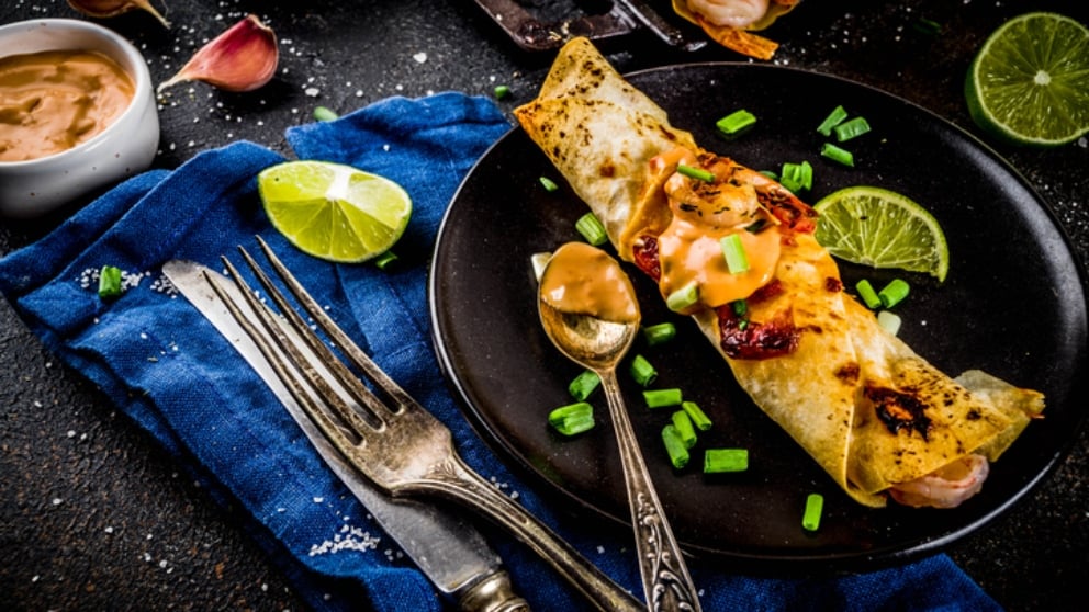 Receta de Burritos de langostinos con chipotle al estilo MasterChef Celebrity