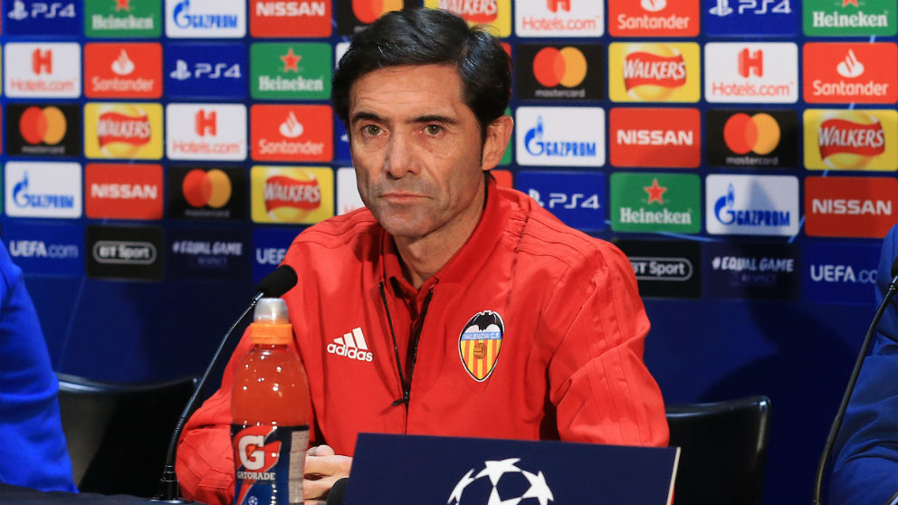 Marcelino, durante una rueda de prensa. (AFP)