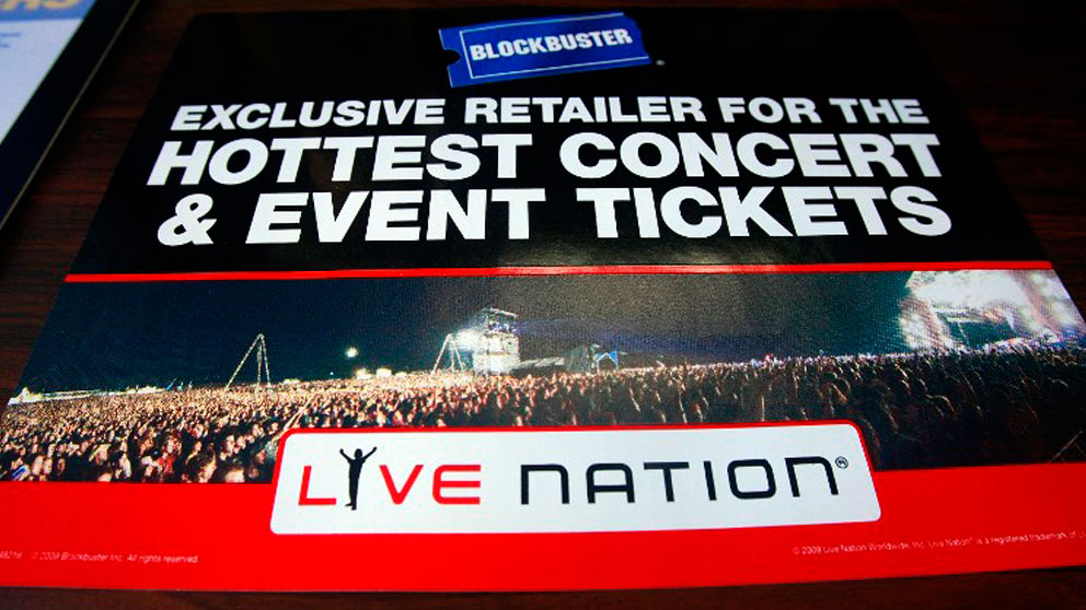 Un anuncio de Live Nation, empresa matriz dentro de la cual se encuentra el portal de venta de entradas Ticketmaster. Foto: AFP