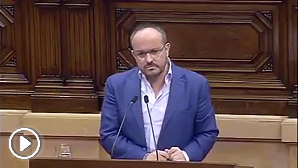 Alejandro Fernández este miércoles en el Parlament.