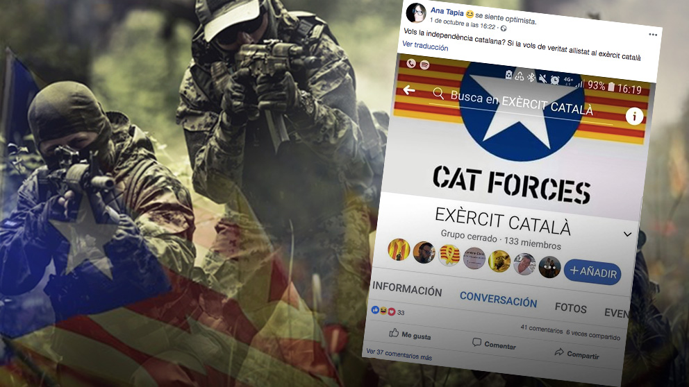 Un grupo de independentistas que ha comenzado a promover en las redes sociales la creación de un ‘ejército catalán’