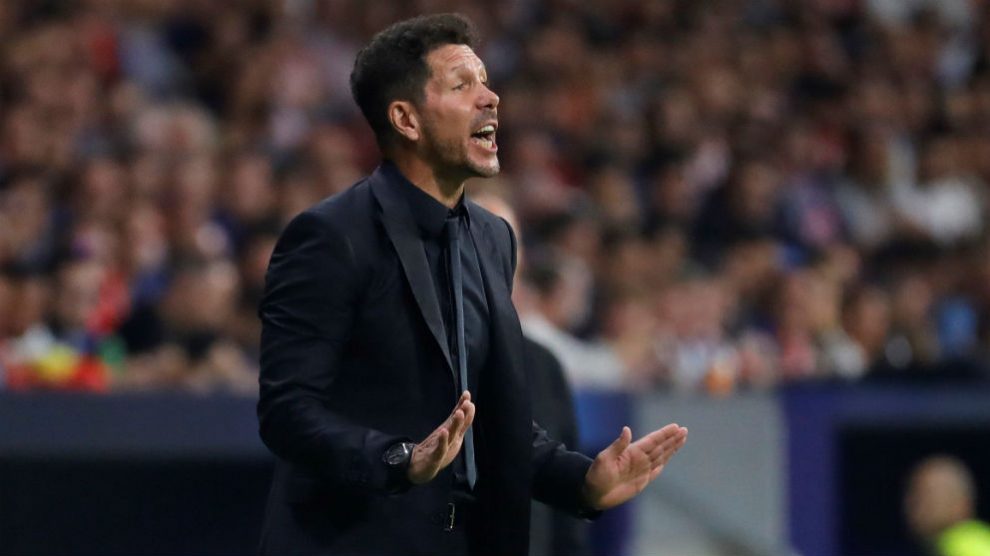 El Cholo Simeone durante el Atlético de Madrid – Brujas. (EFE)