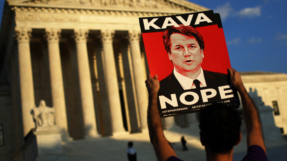 Protestas contra la designación del juez Brett Kavanaugh como candidato al Tribunal Supremo. (Foto: AFP)