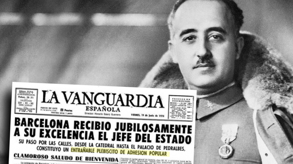 Una portada de ‘La Vanguardia’ y el dictador Francisco Franco