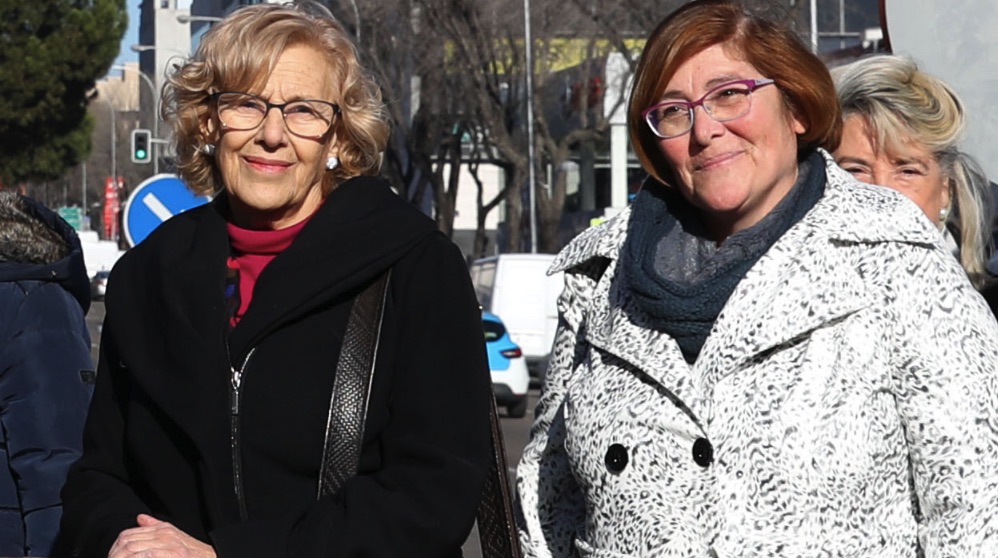 Manuela Carmena y Yolanda Rodríguez, presidenta de Hortaleza y Ciudad Lineal. (Foto. Madrid)