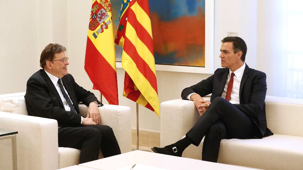 Pedro Sánchez con el presidente de la Generalitat Valenciana Ximo Puig.