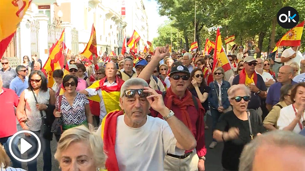 Manifestación en Madrid contra Pedro Sánchez.