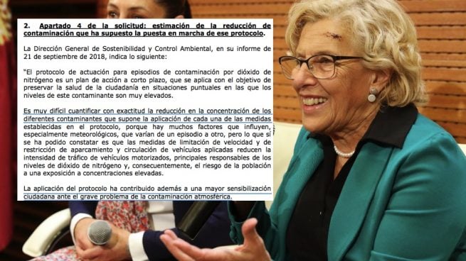 Carmena reconoce en un informe que no sabe cuánto reduce la contaminación su protocolo antipolución