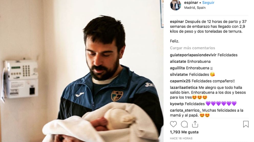 El mensaje de Ramón Espinar en su cuenta de Instagram con el que anuncia su paternidad