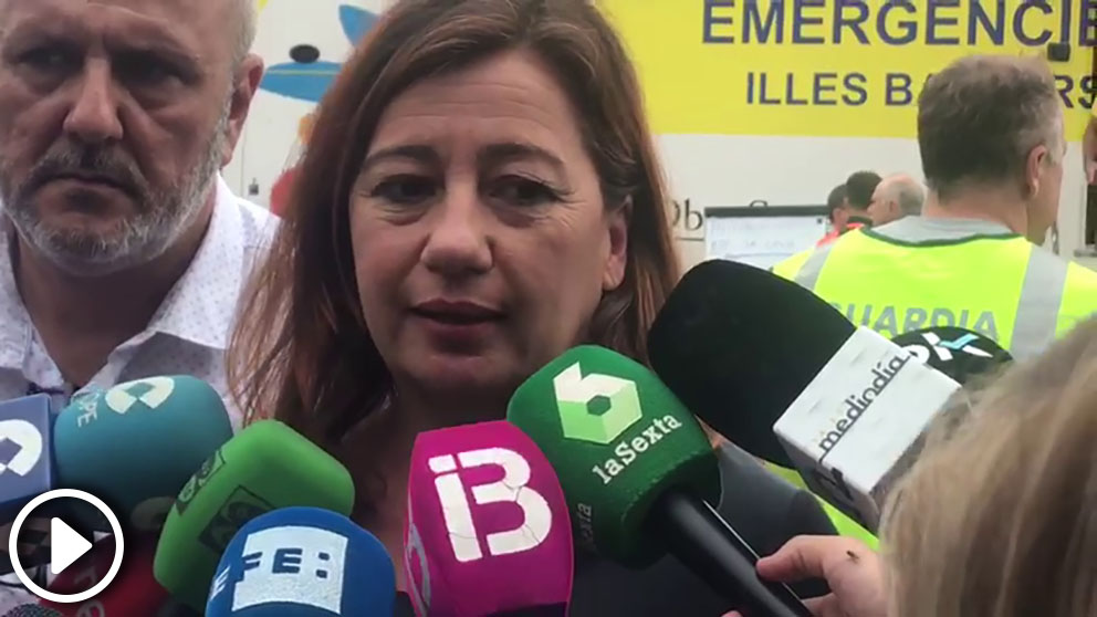 Francina Armengol valora los efectos de las inundaciones en Mallorca. (Vídeo: Joan Guirado)