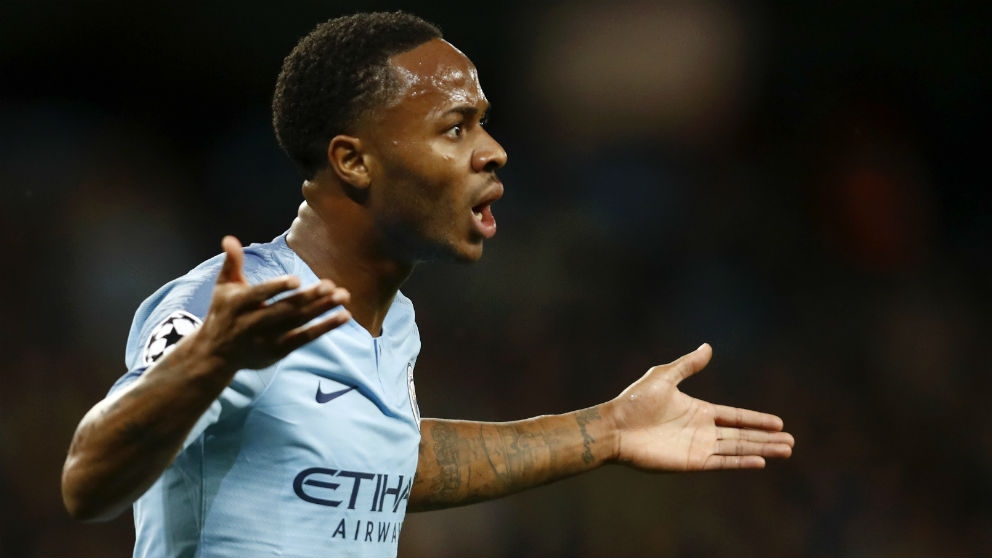 Sterling, en un partido con el Manchester City. (Getty)