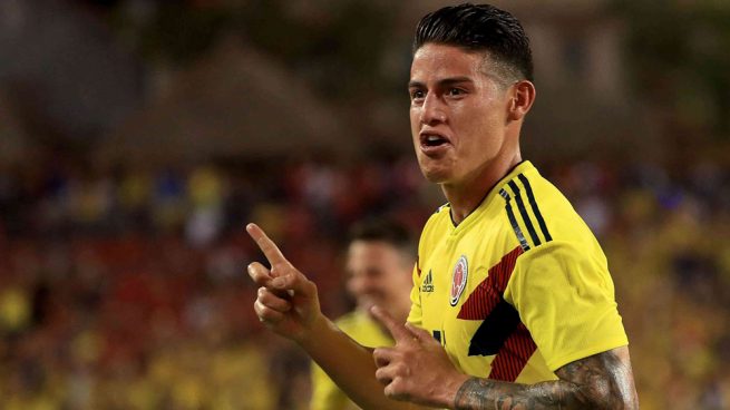 James Rodríguez celebra su golazo ante Estados Unidos.