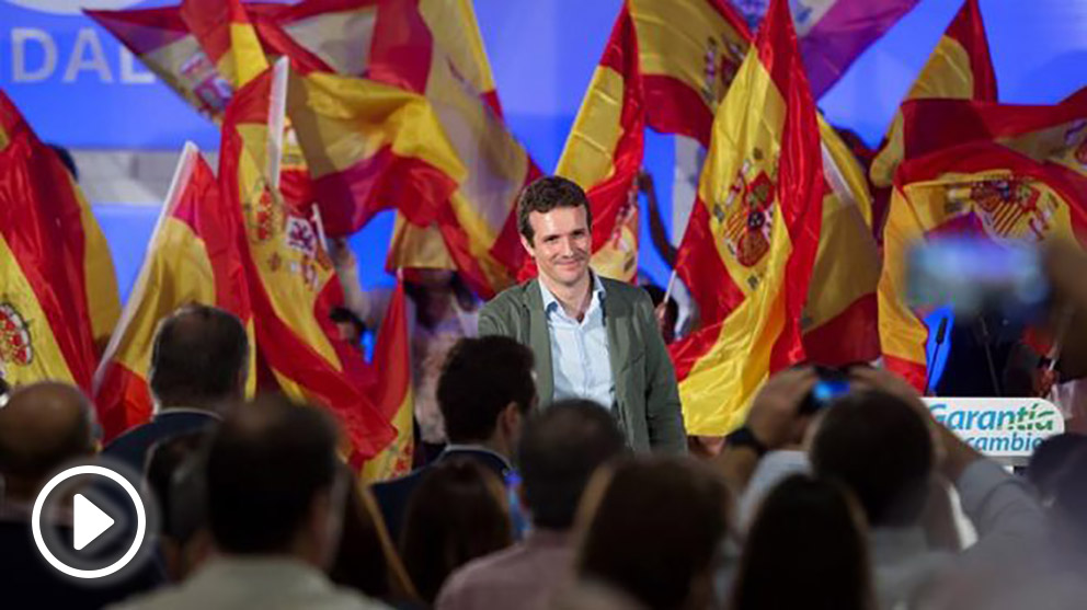 Casado con el PP andaluz en Málaga (EFE)