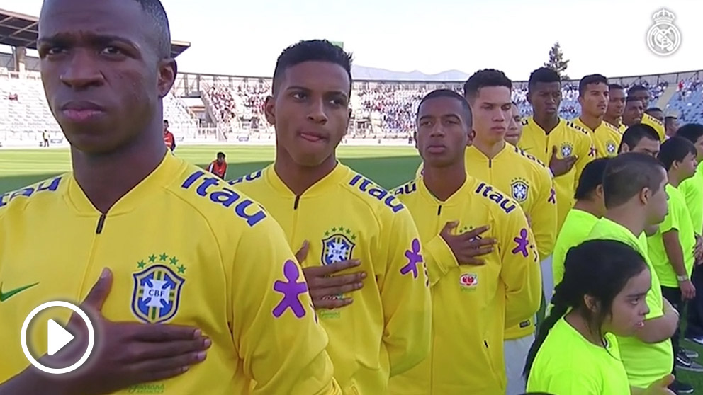 Vinicius y Rodrygo, con la sub-20 de Brasil. (Real Madrid TV)