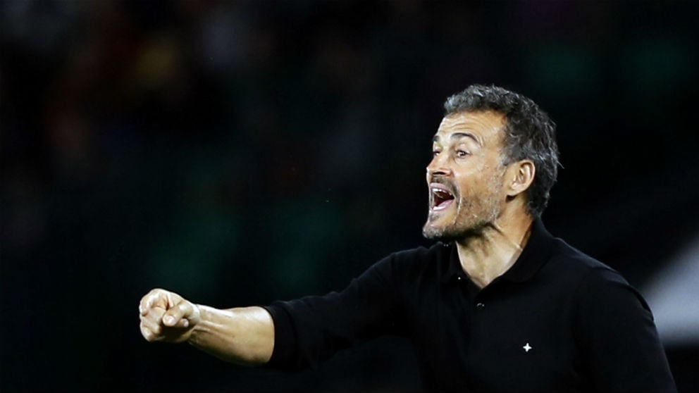 Luis Enrique, durante un partido de España. (EFE)