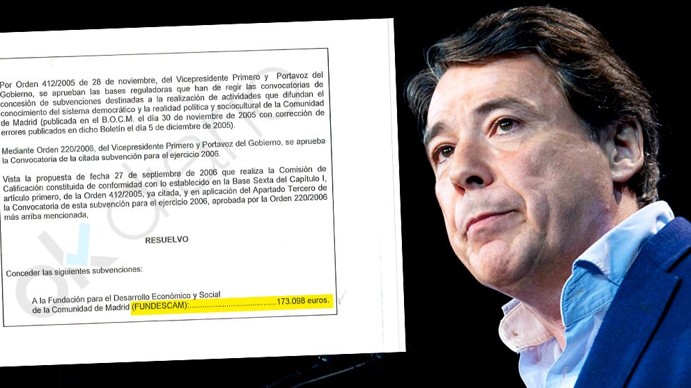 Ignacio González concedió una subvención por 173.098 euros y no lo publicó en el BOCM.