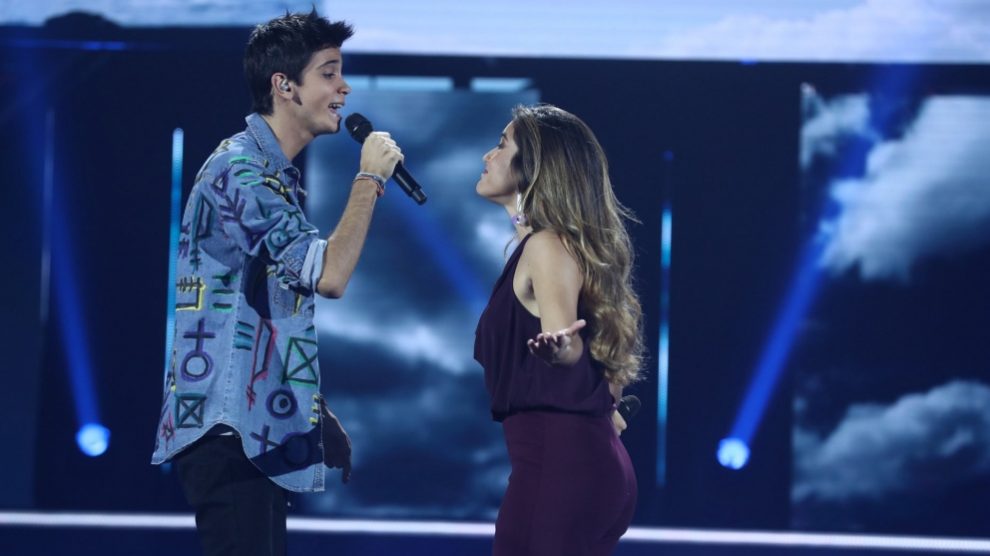Dave y Julia durante su actuación en la Gala 4 de ‘OT 2018’.