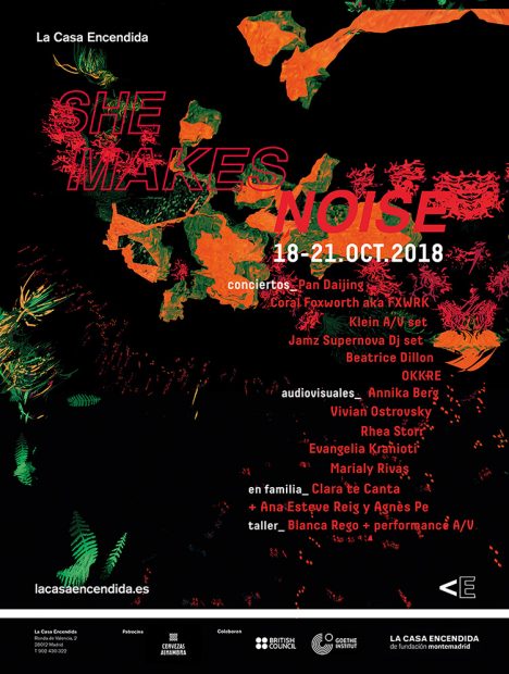 Cartel de 'She Makes Noise 2018' que se celebra en La Casa Encendida. 