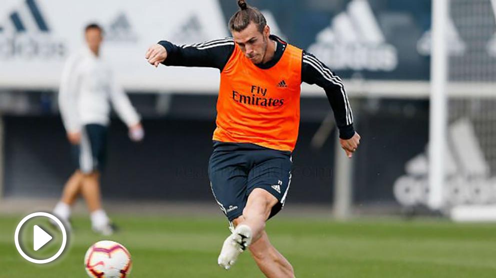 Gareth Bale se entrena con normalidad. (realmadrid.com)