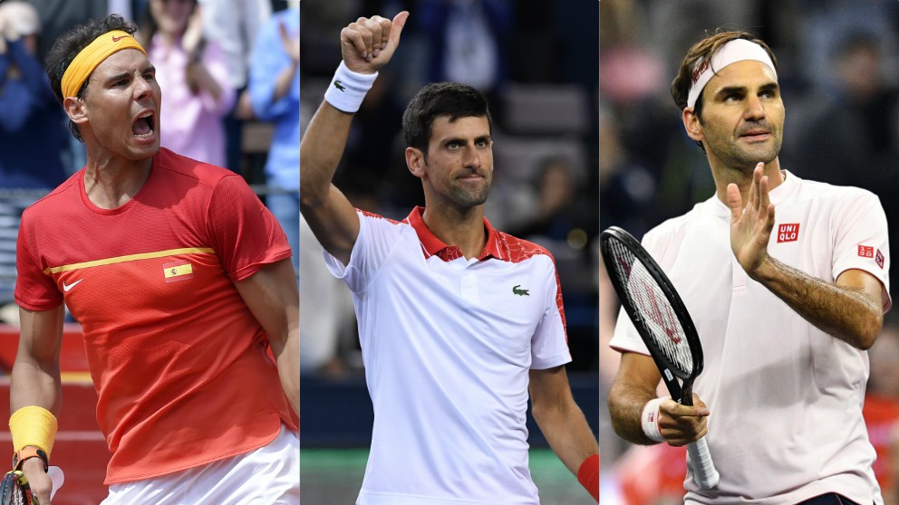 Nadal, Djokovic y Federer. (AFP)