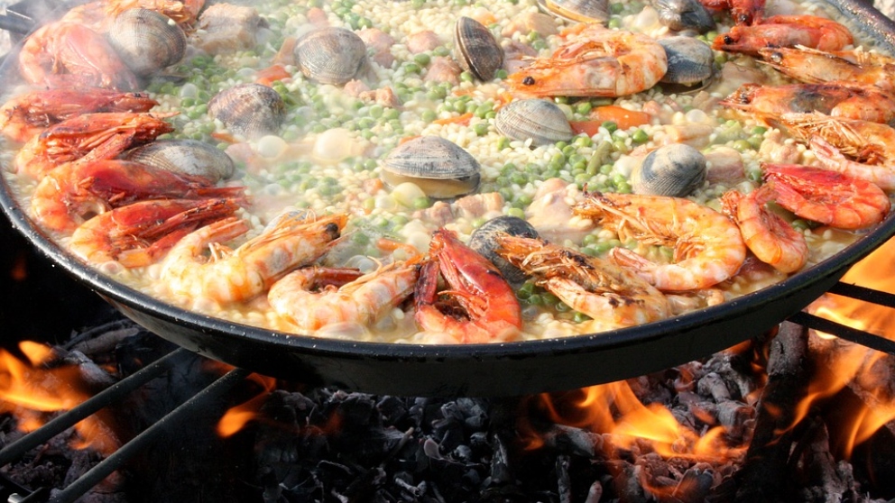 La paella, un plato muy español.