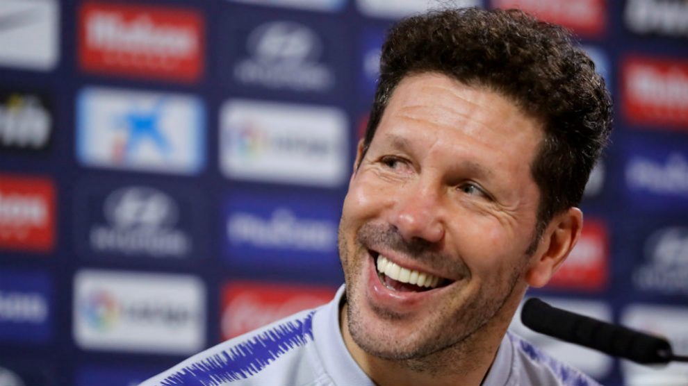Simeone, en rueda de prensa. (EFE)