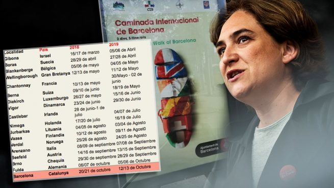 Colau organiza una ‘caminata internacional’ en la que promociona Cataluña como país