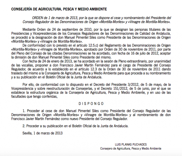 Boletín Oficial de la Junta de Andalucía del 7 de marzo de 2013.