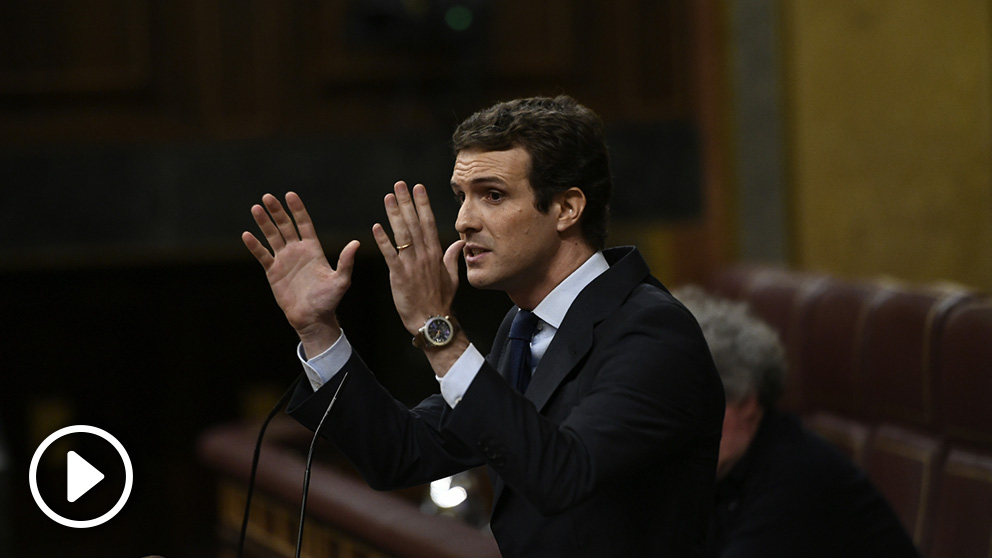 Pablo Casado en la tribuna del Congreso de los Diputados
