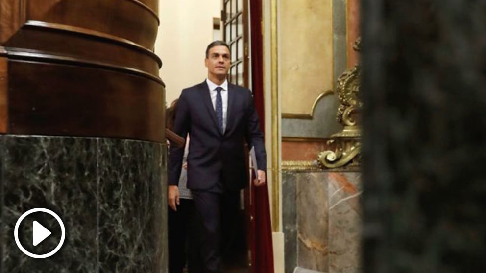 El presidente del gobierno Pedro Sánchez, durante la sesión de control en el Congreso de los Diputados. (Foto: Efe)