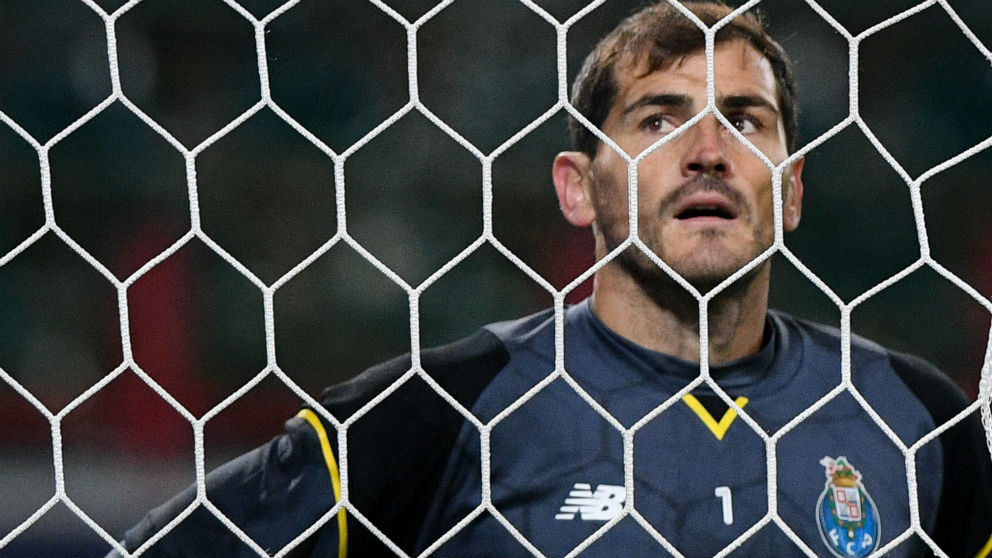 Casillas, en el Lokomotiv de Moscú – Oporto (AFP)