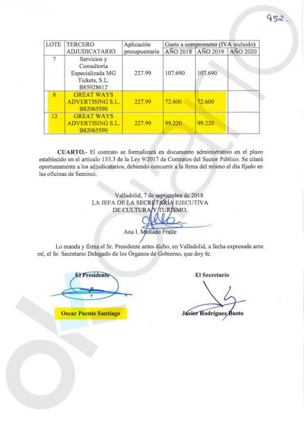 Adjudicación de dos lotes de la Seminci a la empresa de la hermana de la edil Chávez. (Fuente: OKDIARIO)