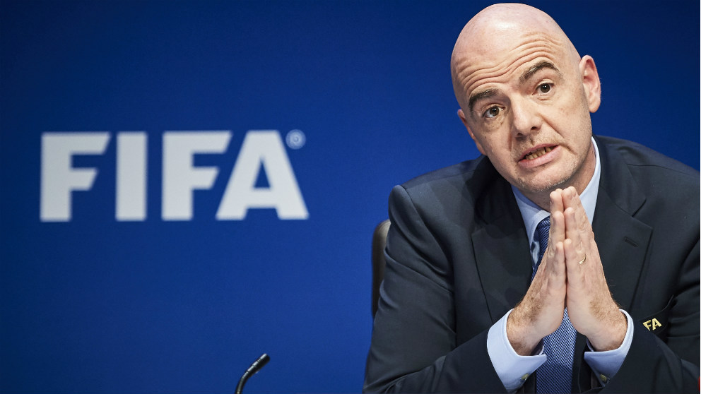 Infantino, en un reunión reciente de la FIFA. (AFP)